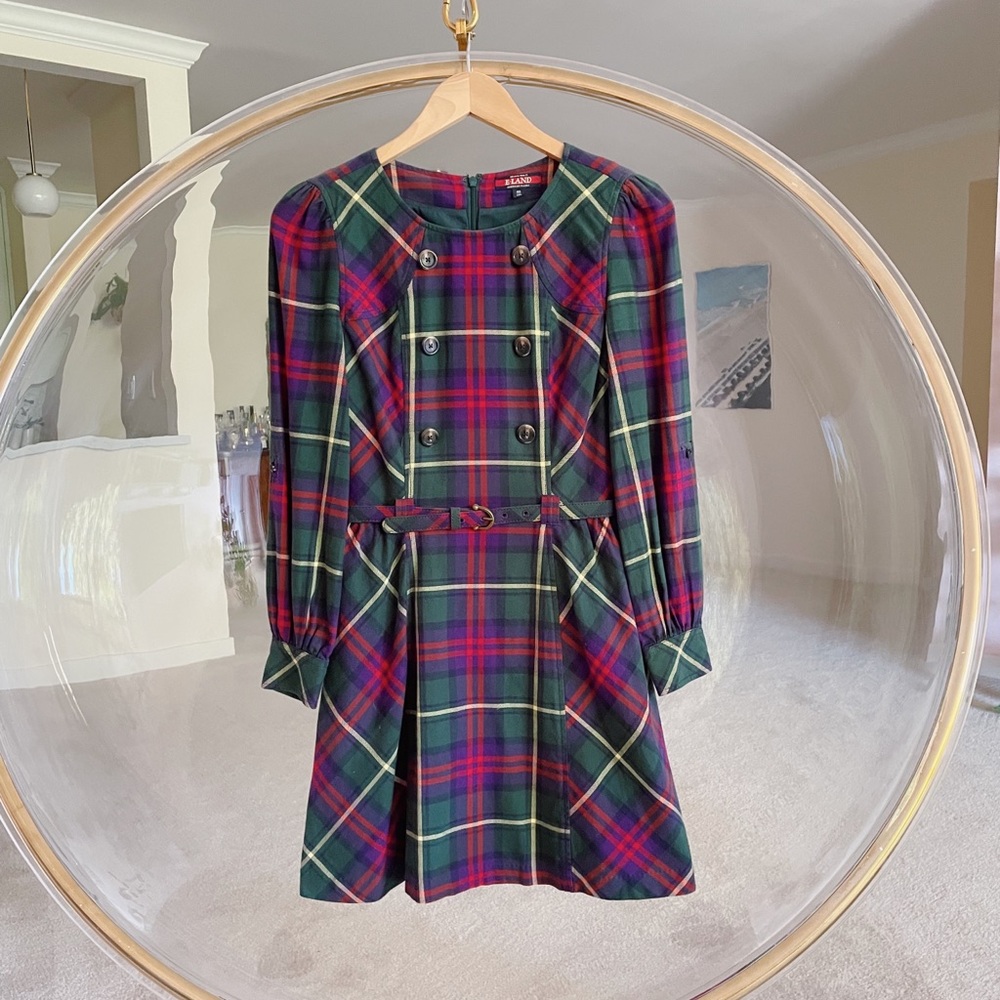 ELAND plaid cotton dress